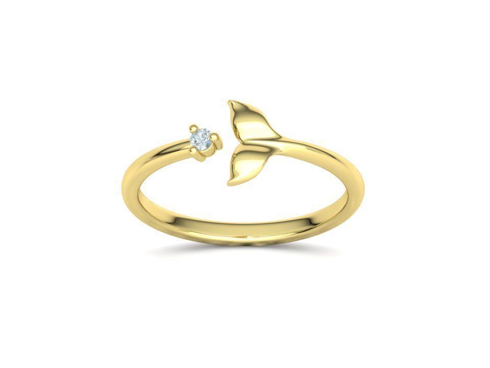 Dolphin Tail Ring Lucky Fish Tail Ring 3dmodel 3D print model_19