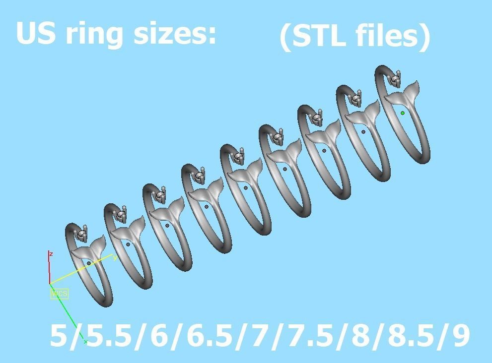 Dolphin Tail Ring Lucky Fish Tail Ring 3dmodel 3D print model_16