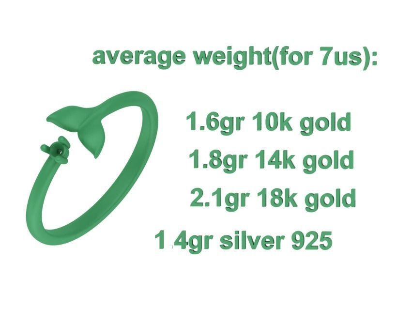 Dolphin Tail Ring Lucky Fish Tail Ring 3dmodel 3D print model_17