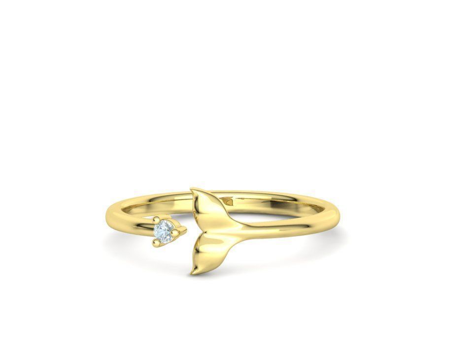 Dolphin Tail Ring Lucky Fish Tail Ring 3dmodel 3D print model_29
