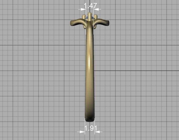 Dolphin Tail Ring Lucky Fish Tail Ring 3dmodel 3D print model_41