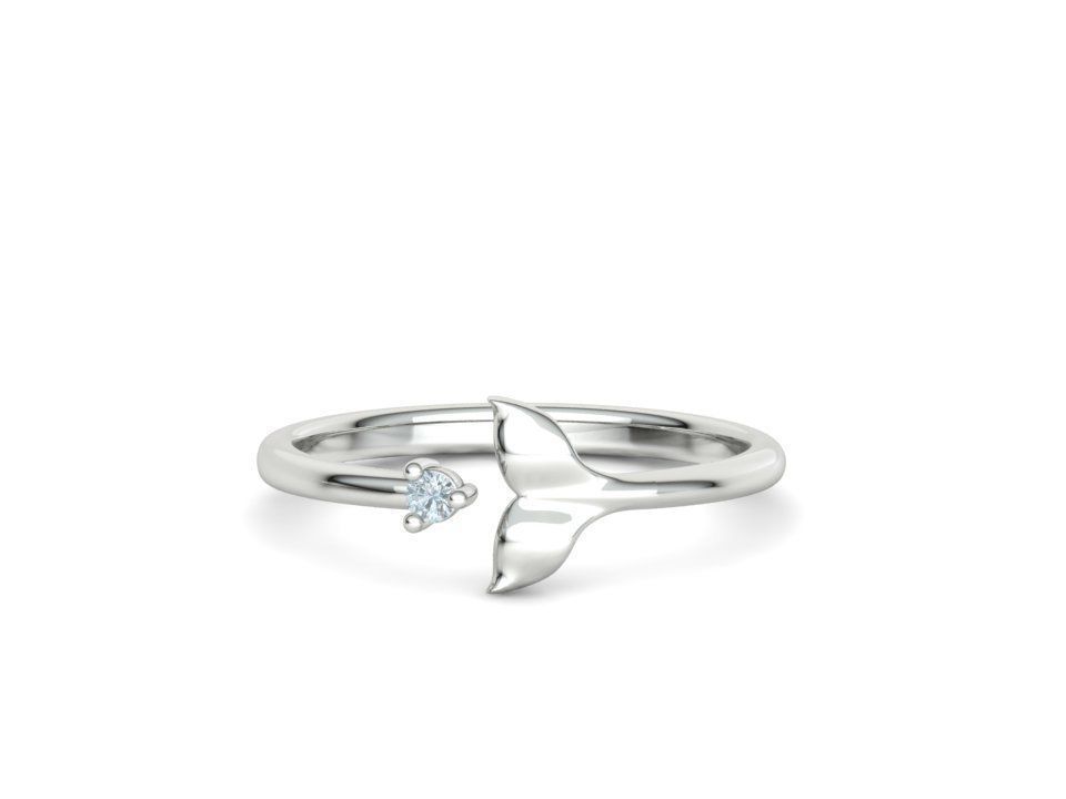 Dolphin Tail Ring Lucky Fish Tail Ring 3dmodel 3D print model_9