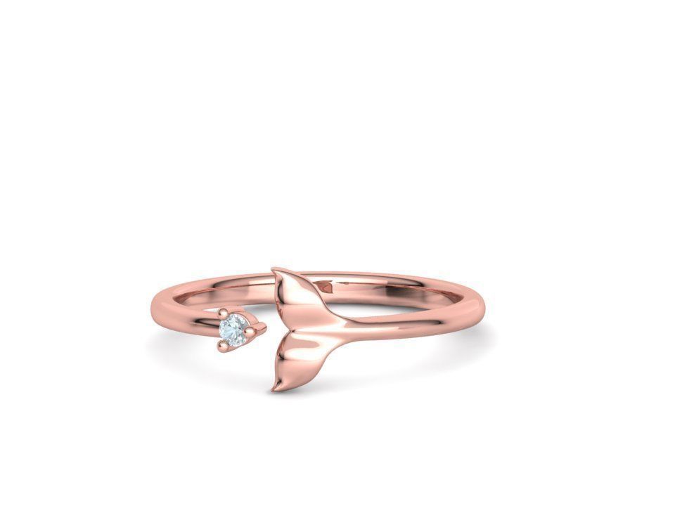 Dolphin Tail Ring Lucky Fish Tail Ring 3dmodel 3D print model_28