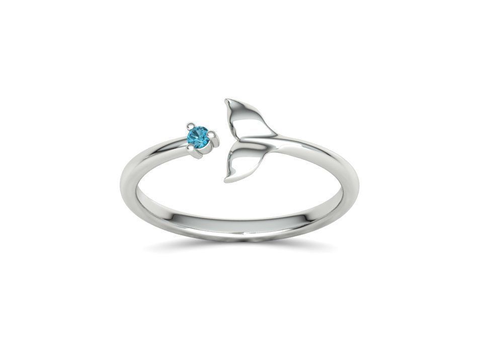 Dolphin Tail Ring Lucky Fish Tail Ring 3dmodel 3D print model_21