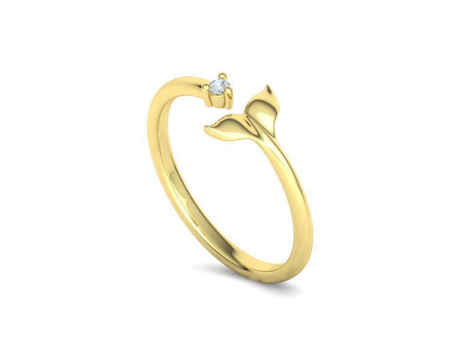 Dolphin Tail Ring Lucky Fish Tail Ring 3dmodel 3D print model_24