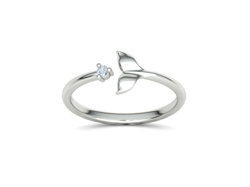 Dolphin Tail Ring Lucky Fish Tail Ring 3dmodel 3D print model_20