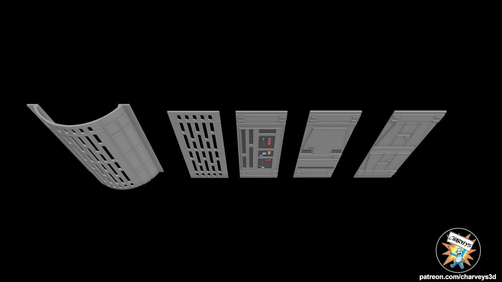 Star Wars Death Star Wall Panels for Action Figure Dioramas 3D print model_3