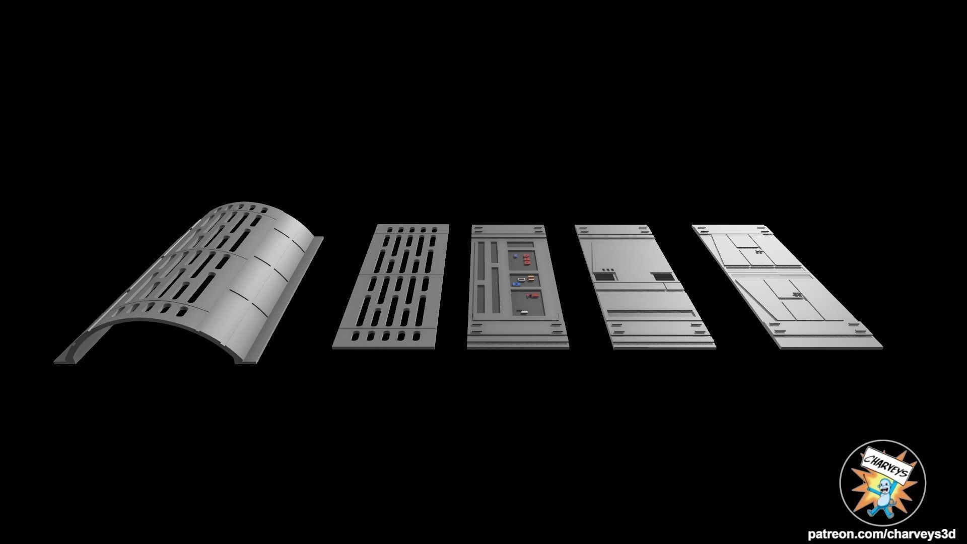 Star Wars Death Star Wall Panels for Action Figure Dioramas 3D print model_6