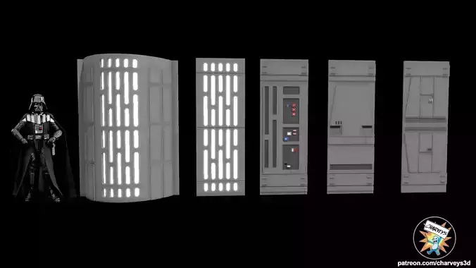 Star Wars Death Star Wall Panels for Action Figure Dioramas 3D print model