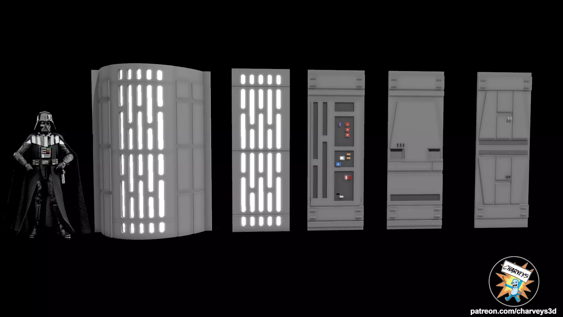 Star Wars Death Star Wall Panels for Action Figure Dioramas 3D print model_0