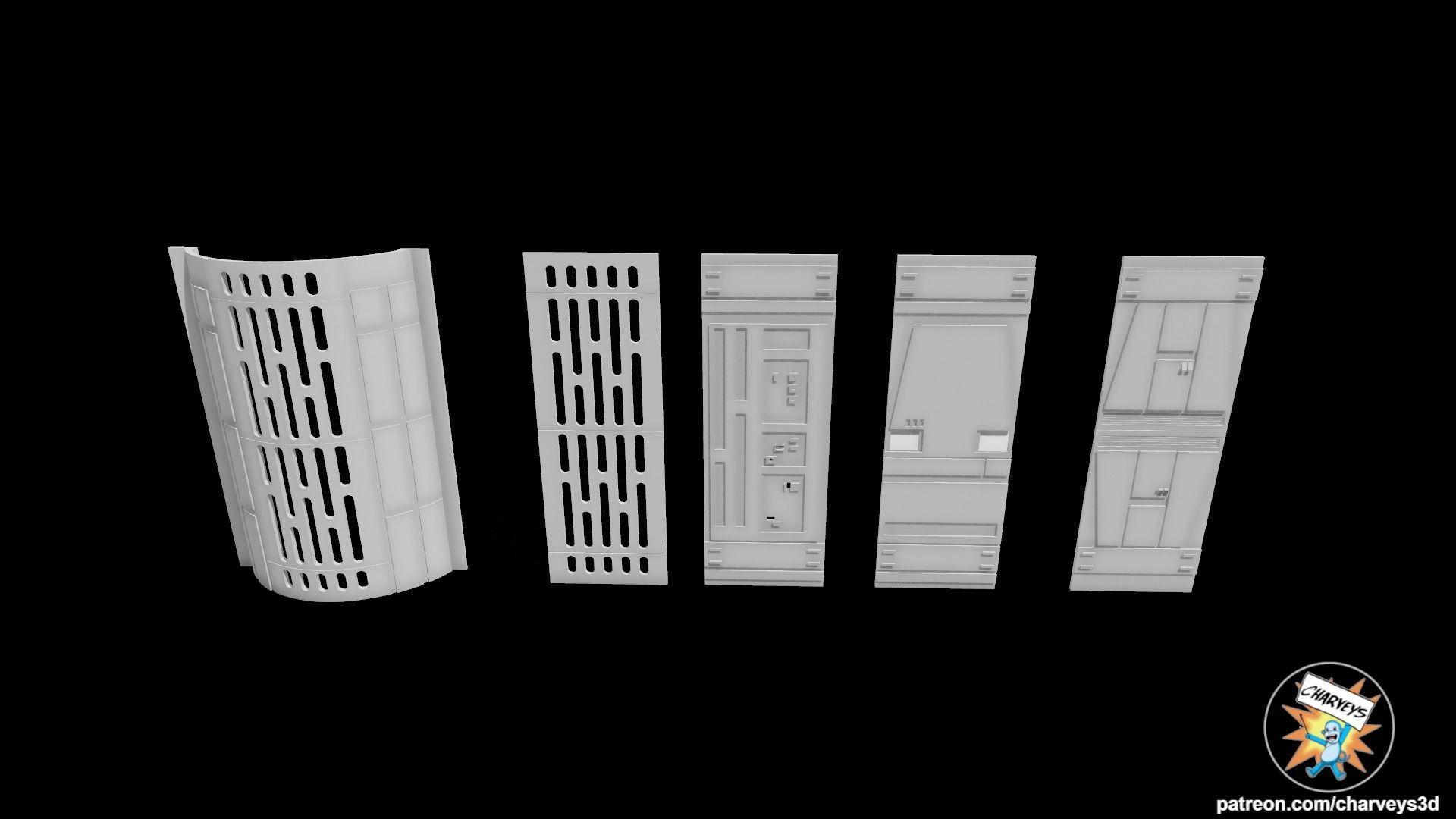 Star Wars Death Star Wall Panels for Action Figure Dioramas 3D print model_5