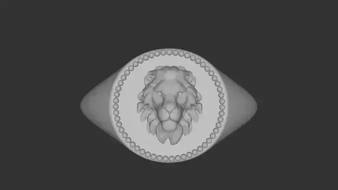 Lion ring chevalier   round