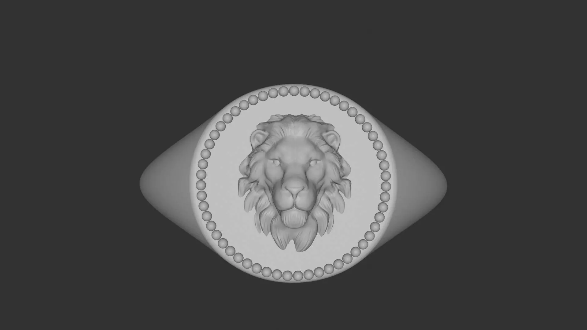 Lion ring chevalier round Free 3D print model