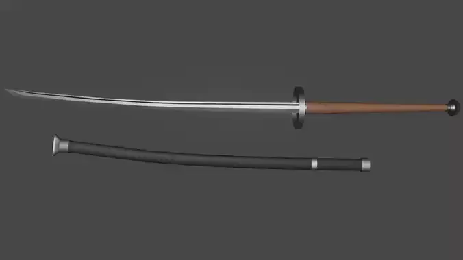 Miao Dao two-handed saber Low-poly 3D model
