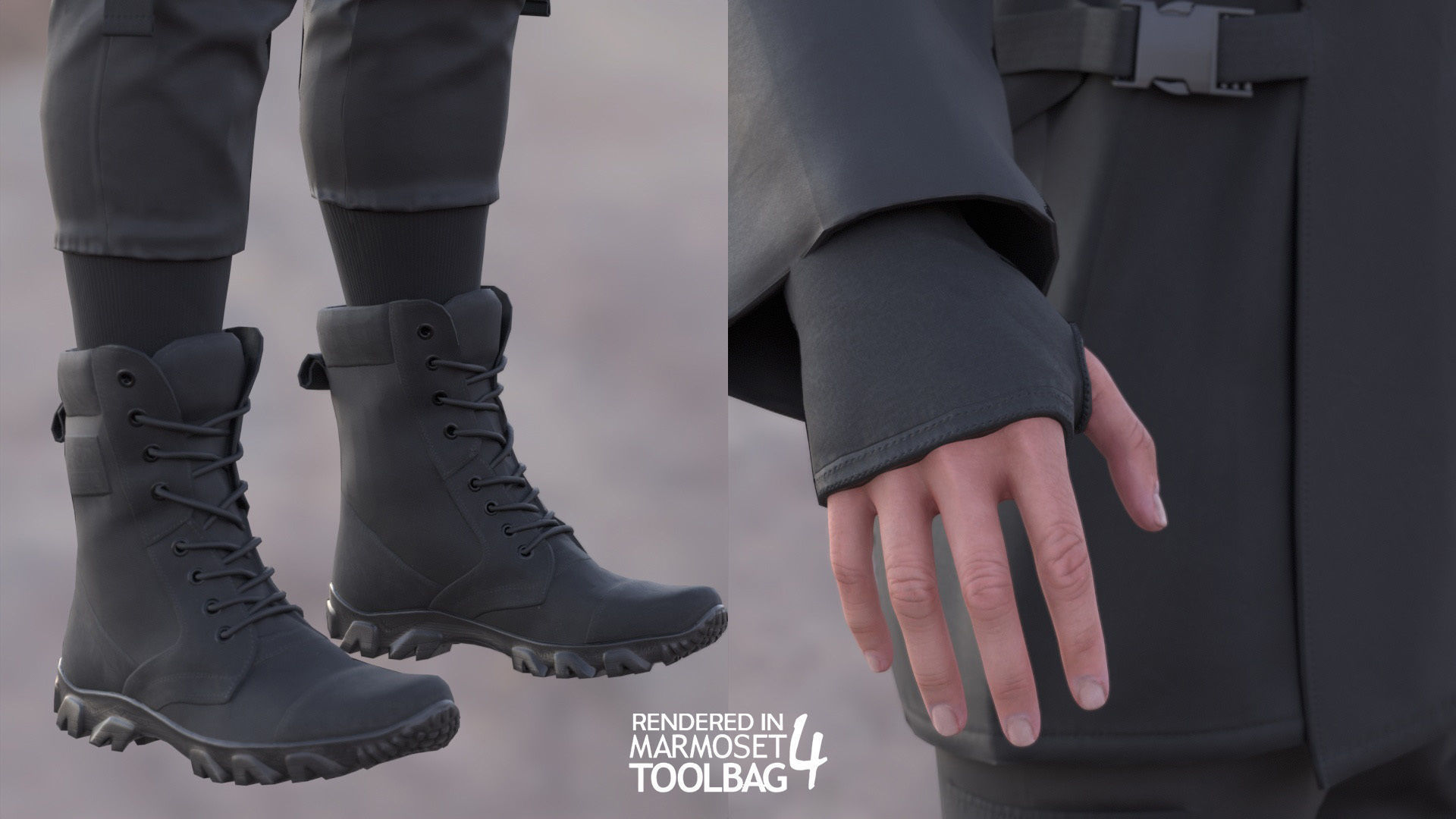 Woman - Military Outfit 6 - Modular - Rigged Low-poly 3D model_12
