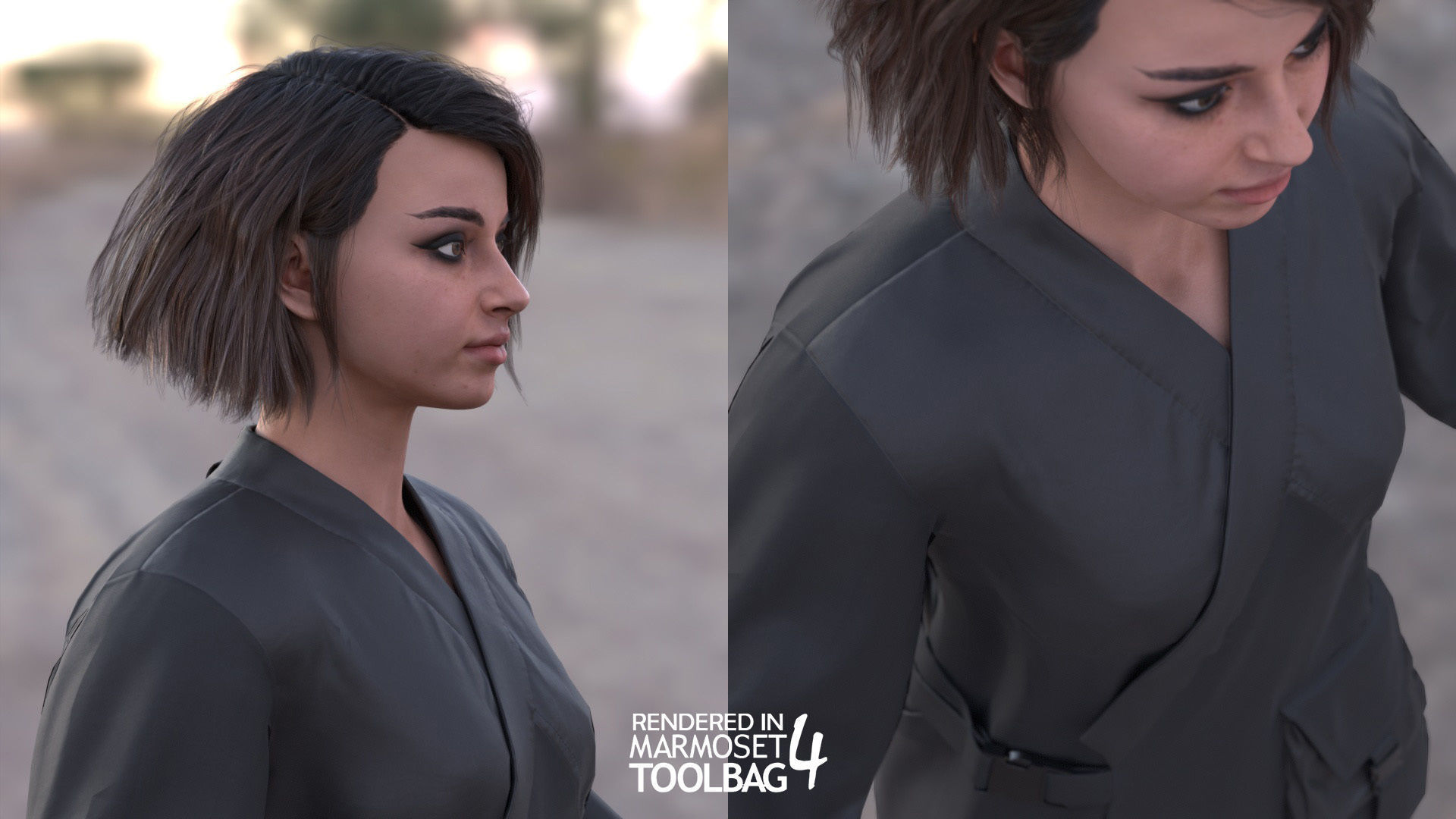 Woman - Military Outfit 6 - Modular - Rigged Low-poly 3D model_14