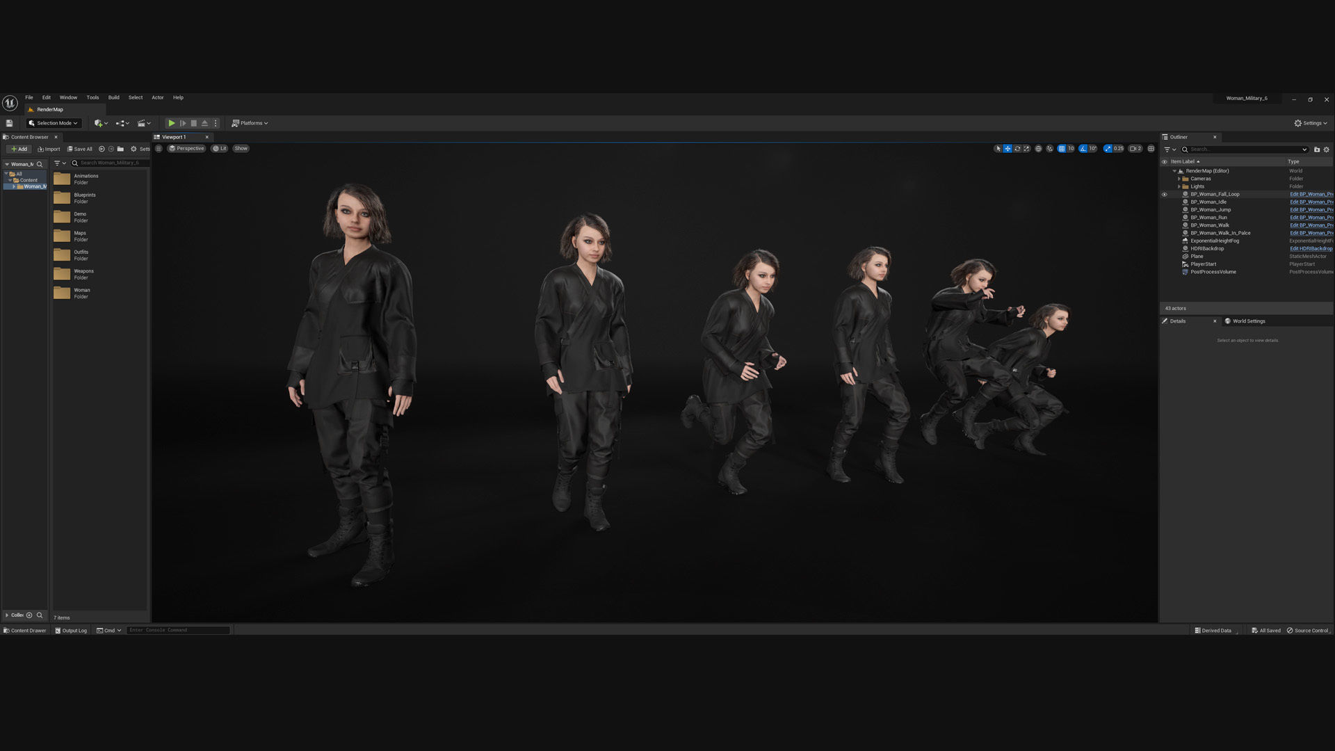 Woman - Military Outfit 6 - Modular - Rigged Low-poly 3D model_6