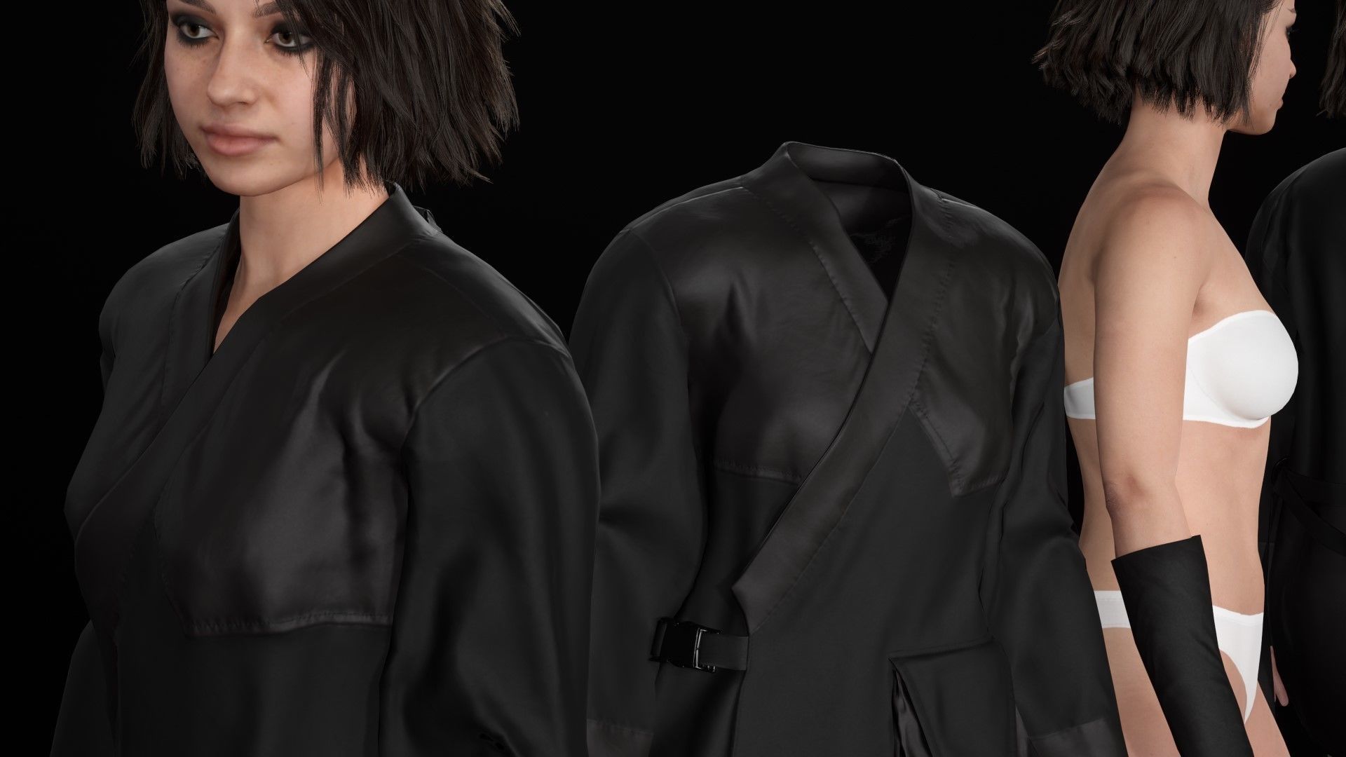 Woman - Military Outfit 6 - Modular - Rigged Low-poly 3D model_23