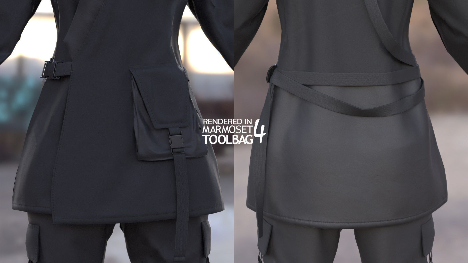 Woman - Military Outfit 6 - Modular - Rigged Low-poly 3D model_10
