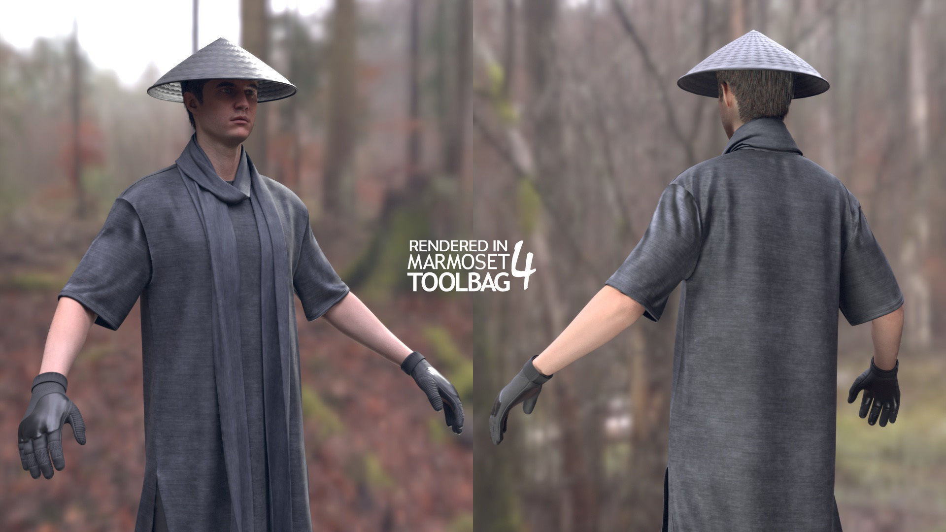 Man Warrior - Modular - Rigged Low-poly 3D model_4