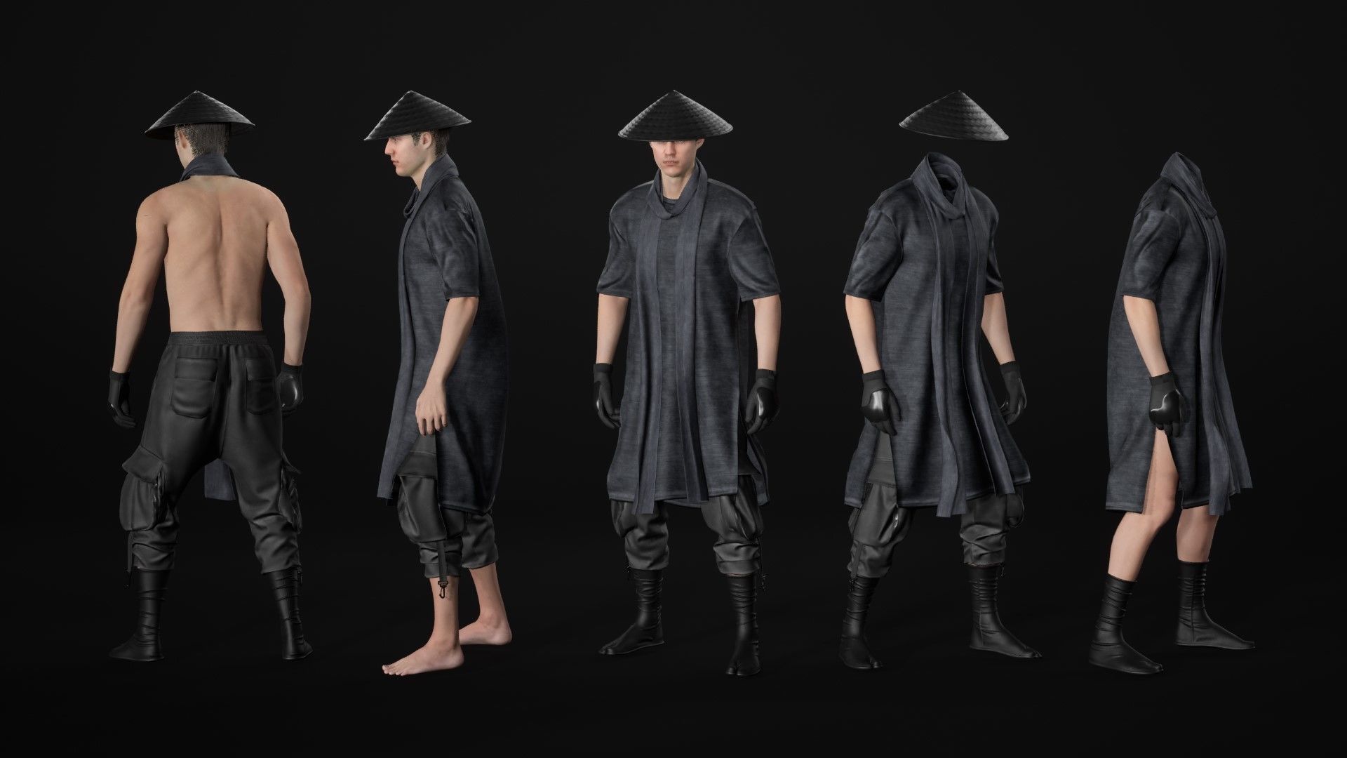 Man Warrior - Modular - Rigged Low-poly 3D model_22