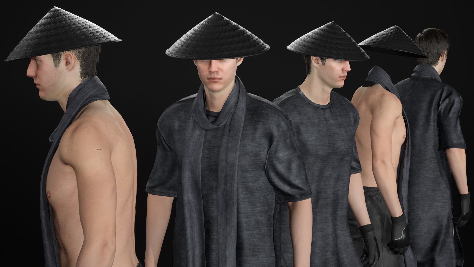 Man Warrior - Modular - Rigged Low-poly 3D model_25