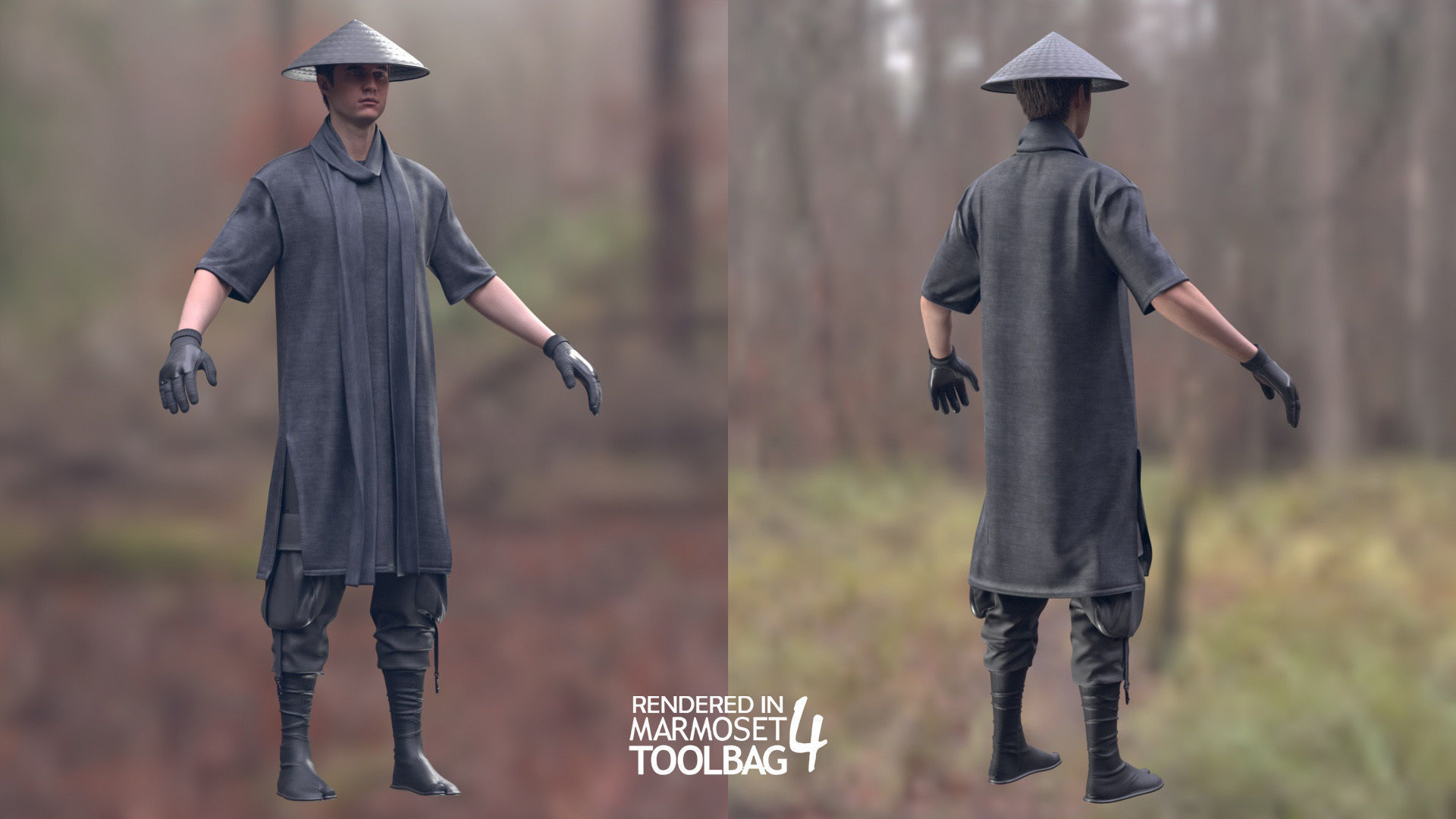Man Warrior - Modular - Rigged Low-poly 3D model_5
