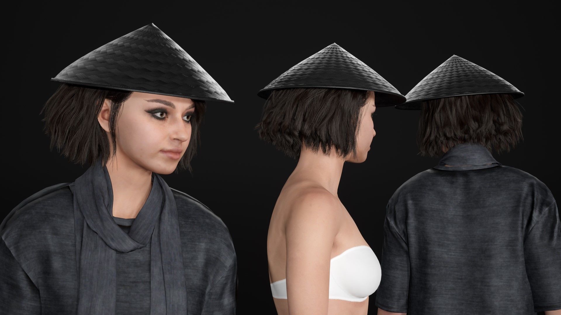 Woman - Warrior Outfit 1 - Modular - Rigged Low-poly 3D model_27
