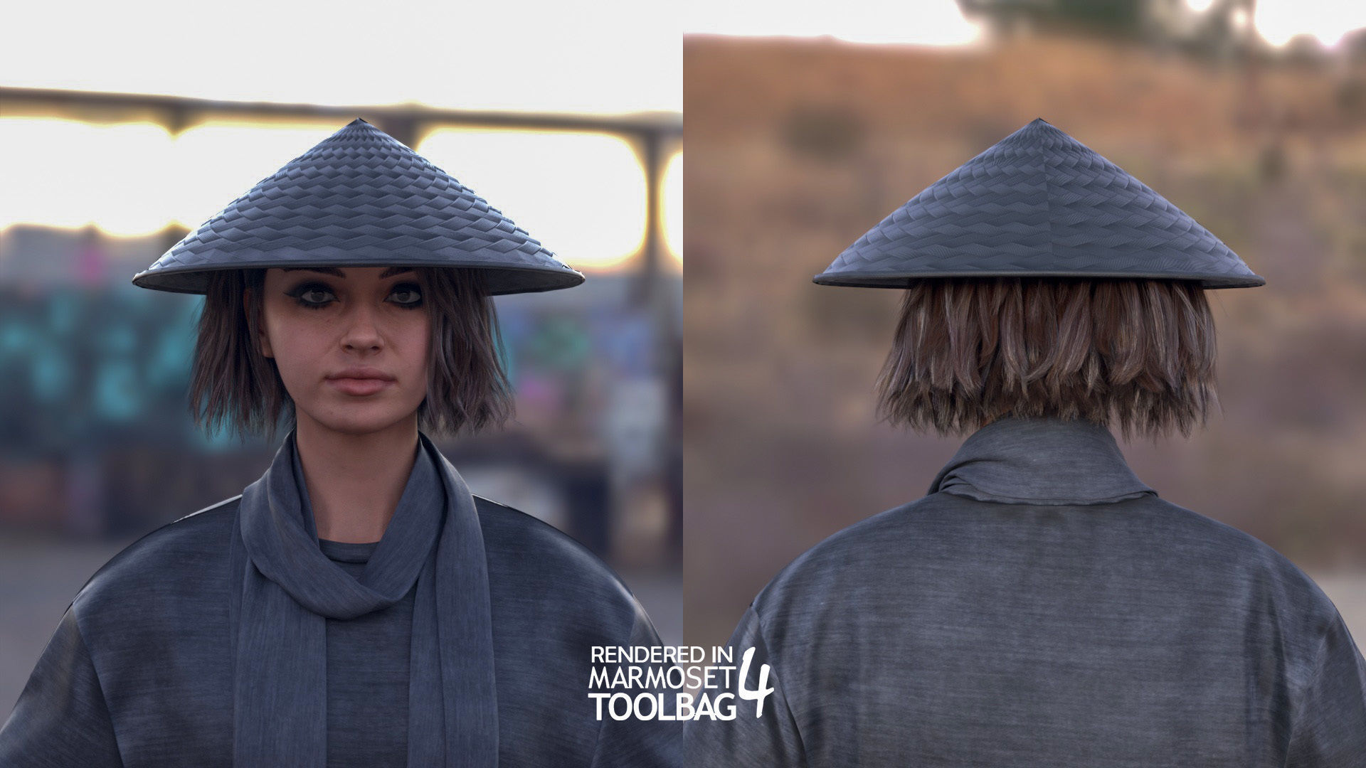 Woman - Warrior Outfit 1 - Modular - Rigged Low-poly 3D model_9