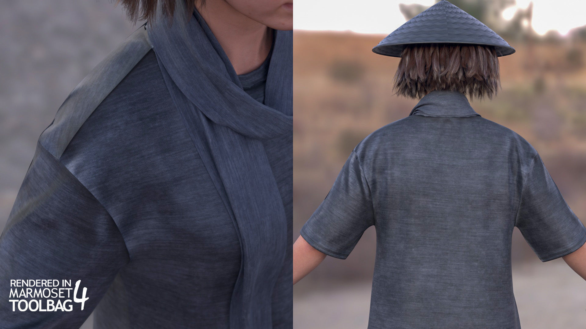 Woman - Warrior Outfit 1 - Modular - Rigged Low-poly 3D model_12