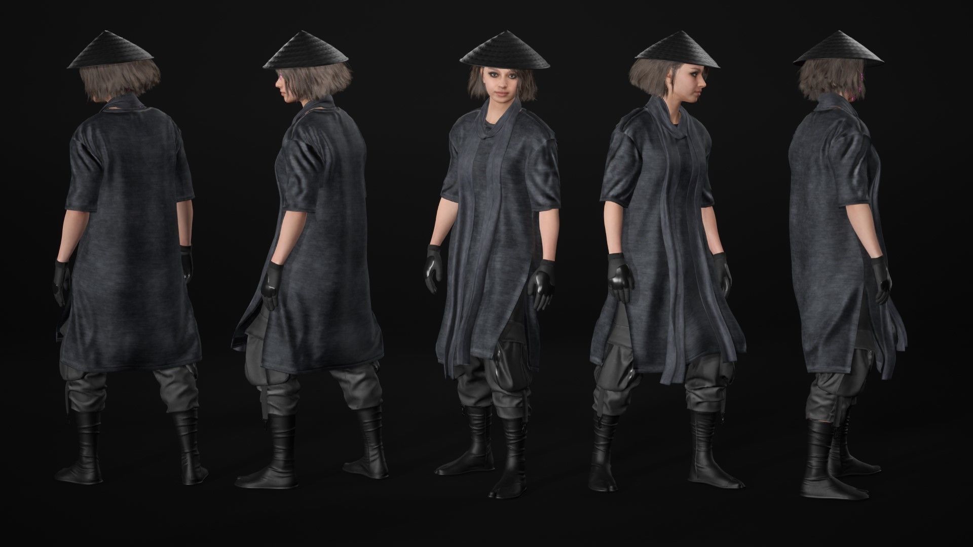 Woman - Warrior Outfit 1 - Modular - Rigged Low-poly 3D model_22