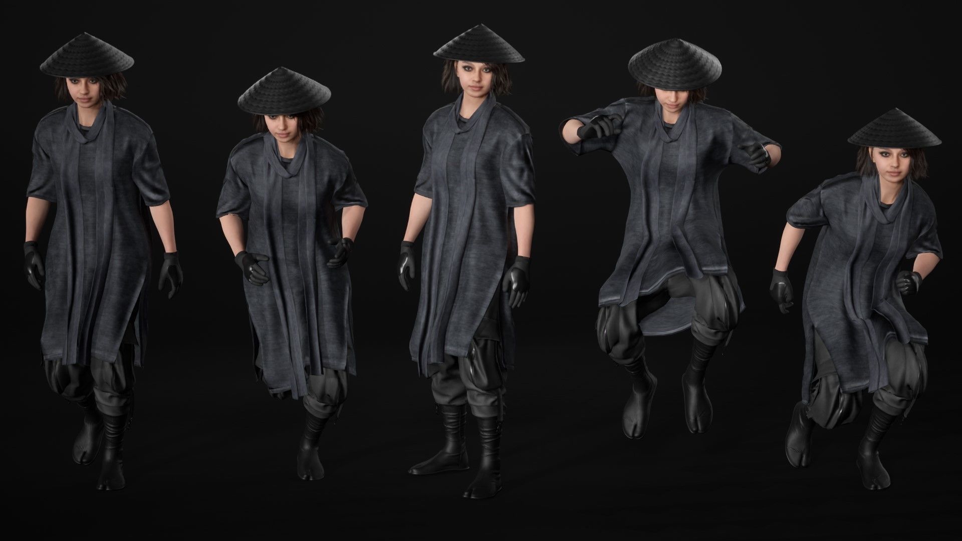 Woman - Warrior Outfit 1 - Modular - Rigged Low-poly 3D model_20