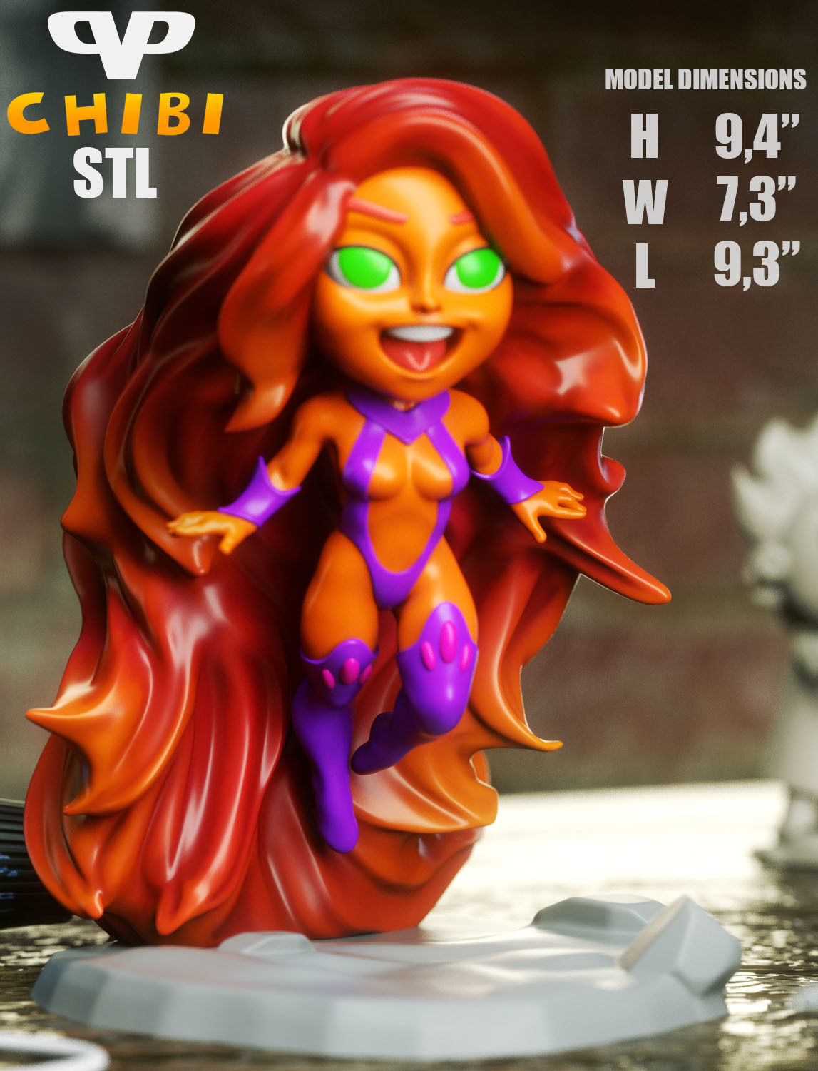 Starfire Chibi STL for 3D Printing ChibiSTL 3DXM 3D print model_2