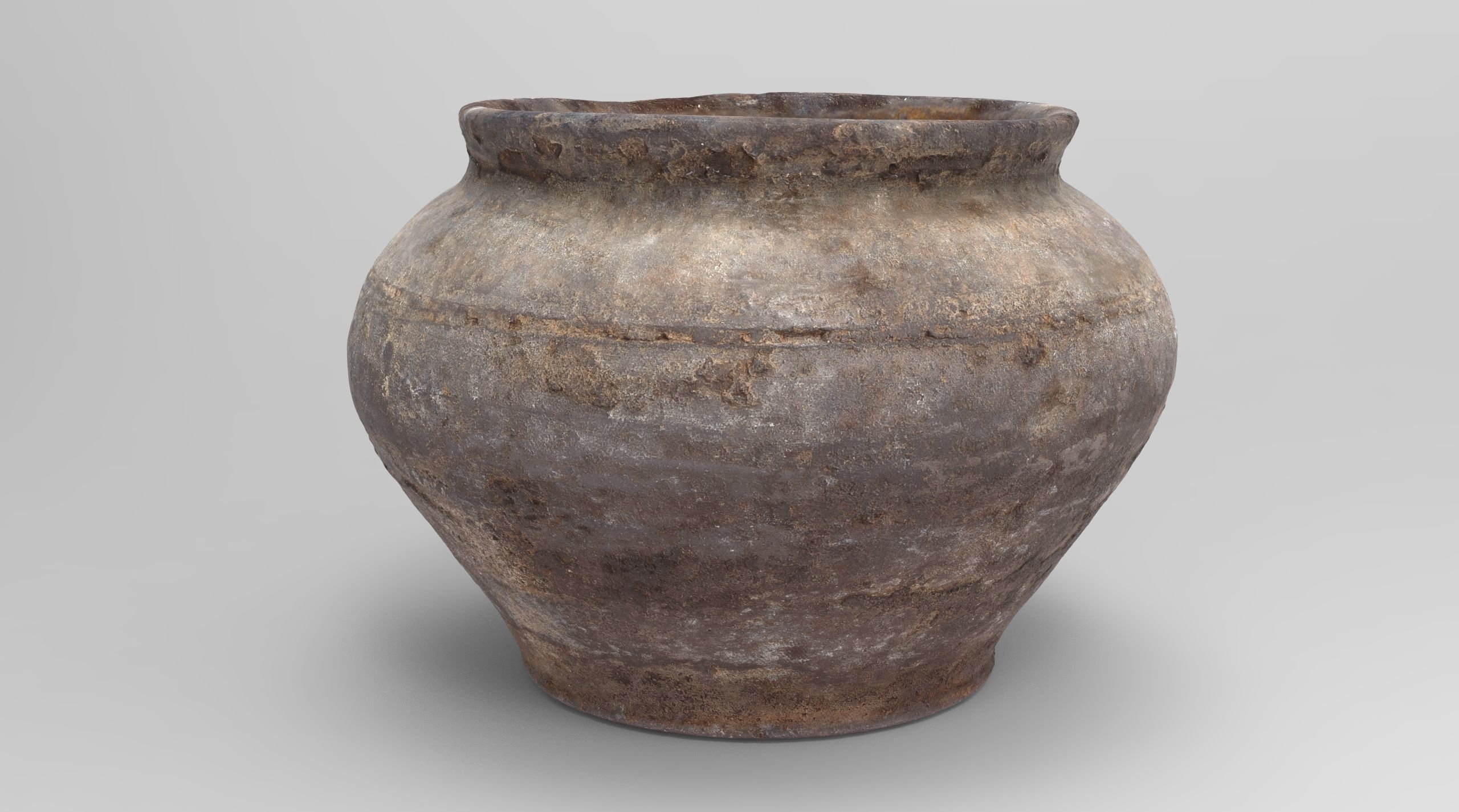 Old clay pot Low-poly 3D model_5