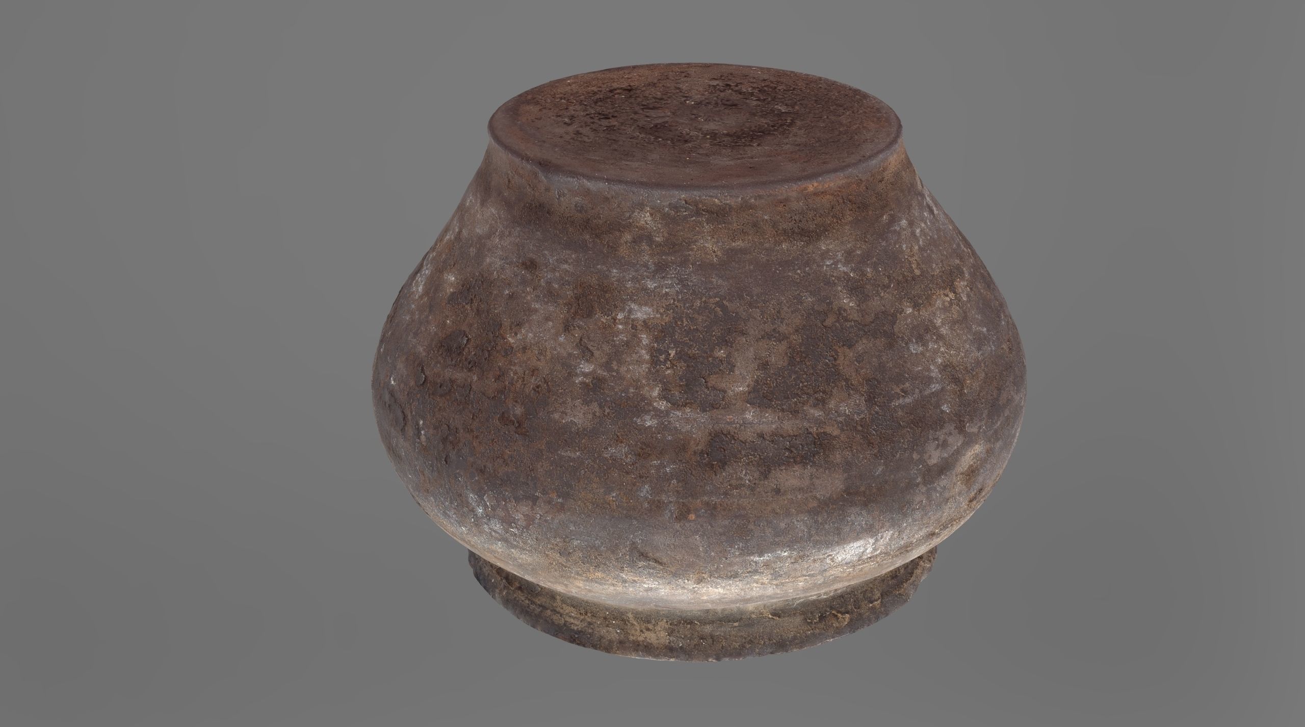 Old clay pot Low-poly 3D model_9