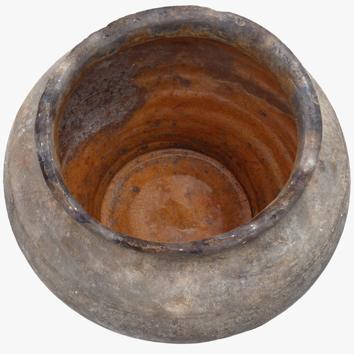 Old clay pot Low-poly 3D model_3