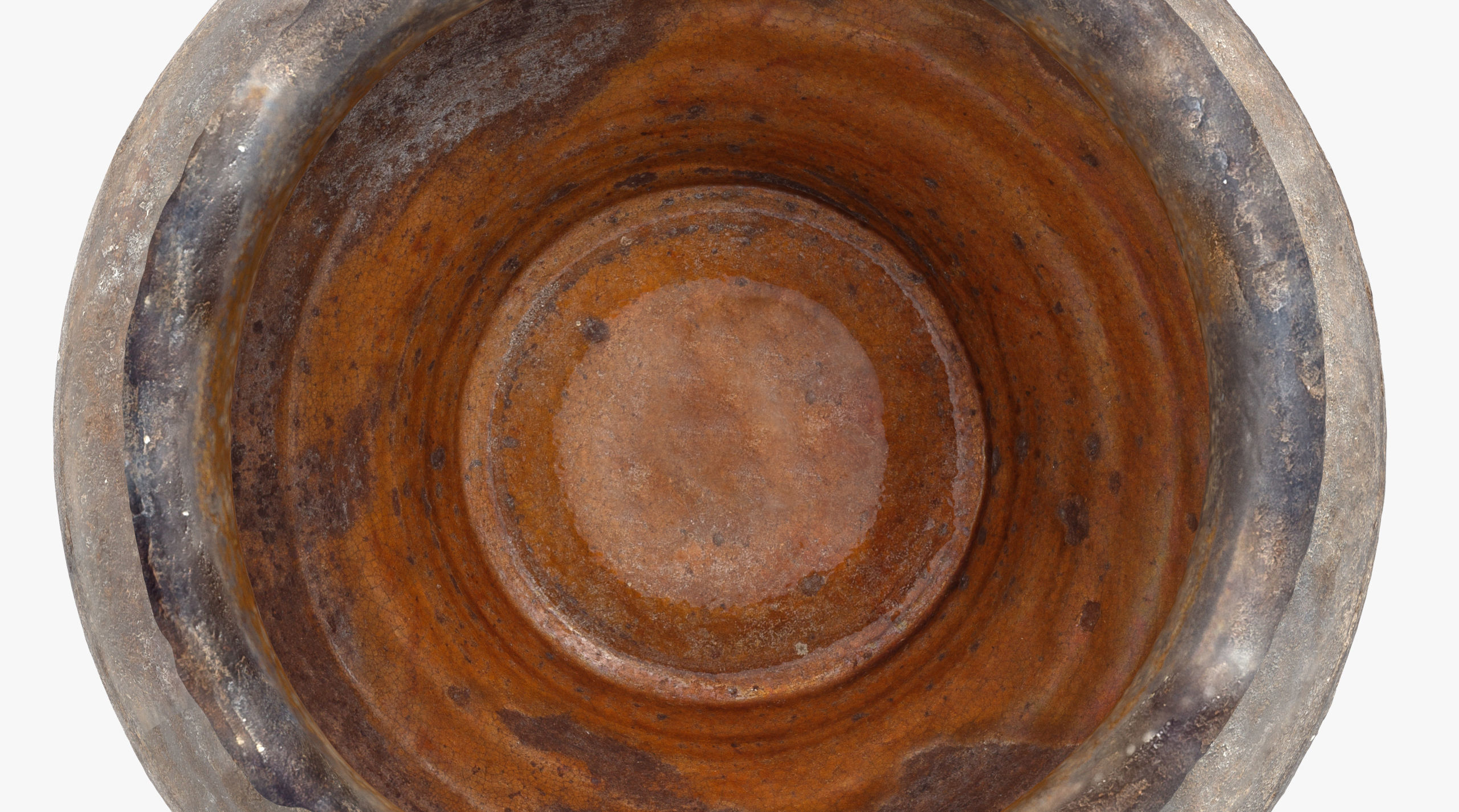 Old clay pot Low-poly 3D model_4