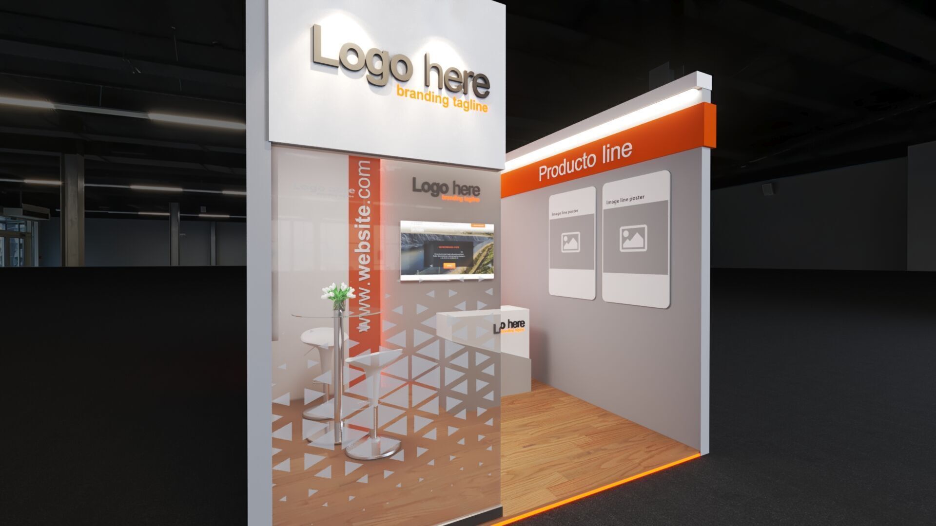 Small Exhibition booth 3D model_2