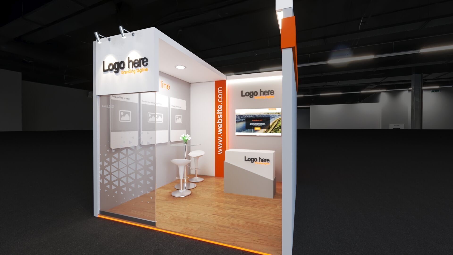 Small Exhibition booth 3D model_1