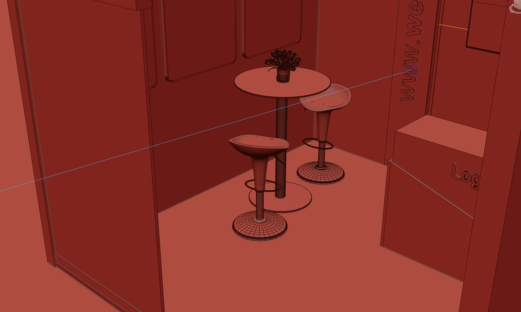 Small Exhibition booth 3D model_5