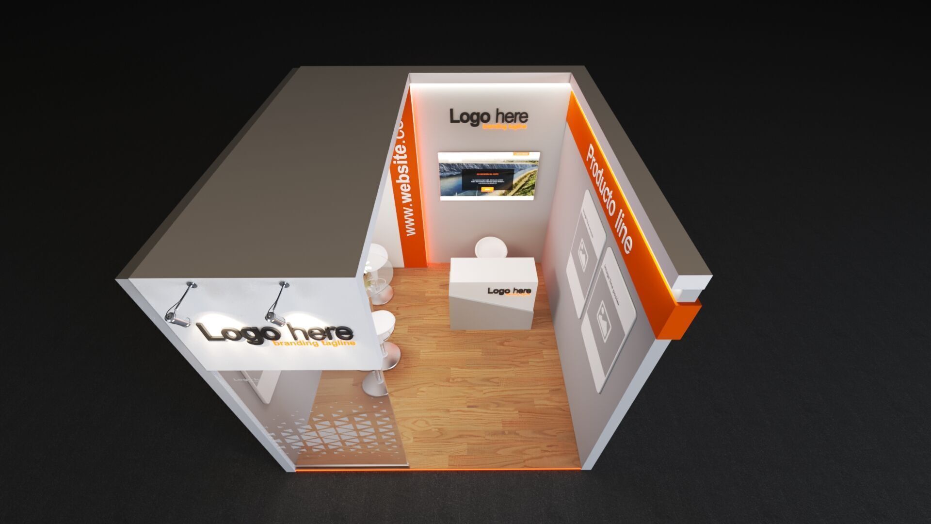Small Exhibition booth 3D model_3