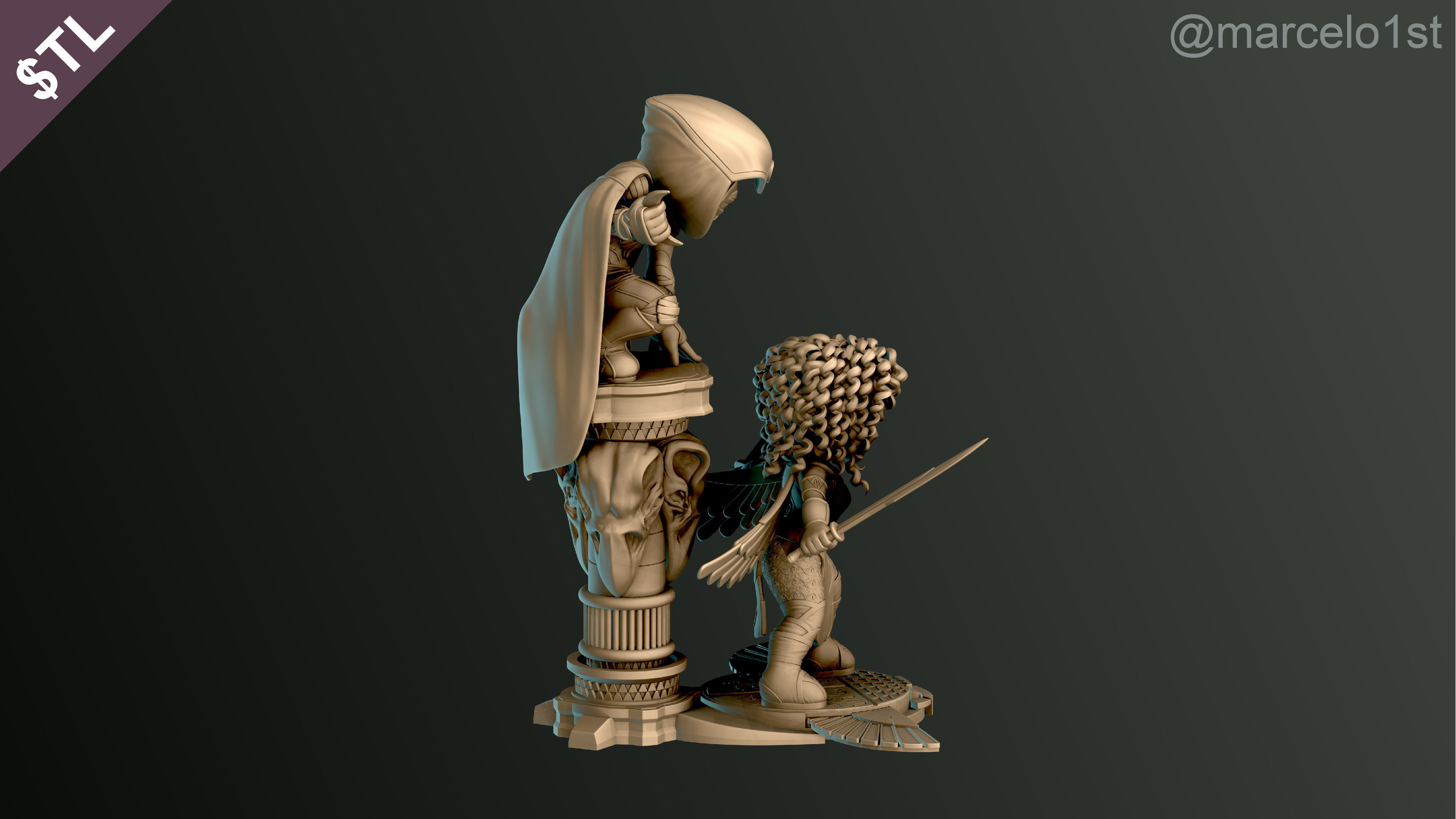 SIMPLES - Diorama Moon Knight and Scarlet Scarab 3D print model_18