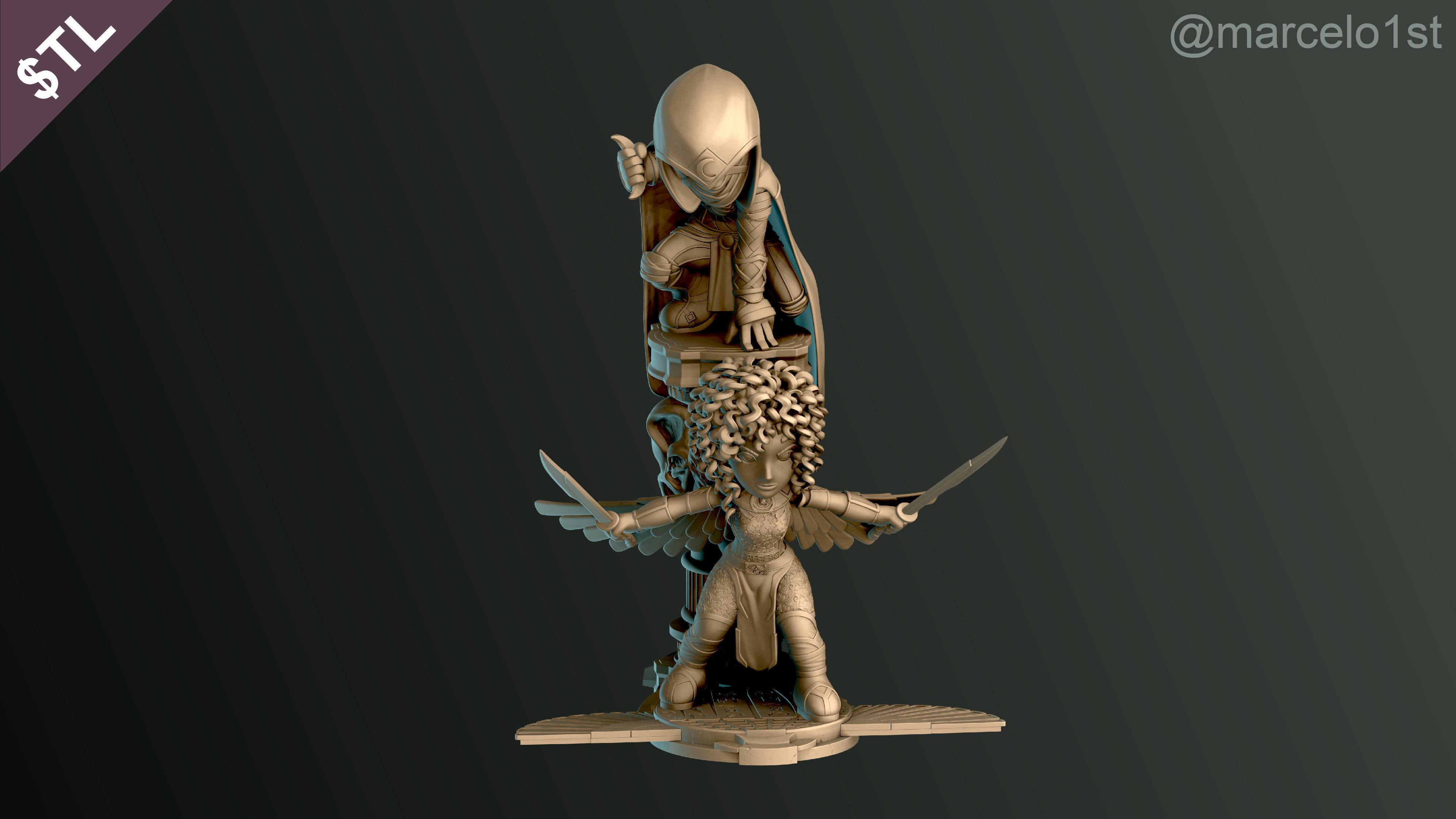 SIMPLES - Diorama Moon Knight and Scarlet Scarab 3D print model_23