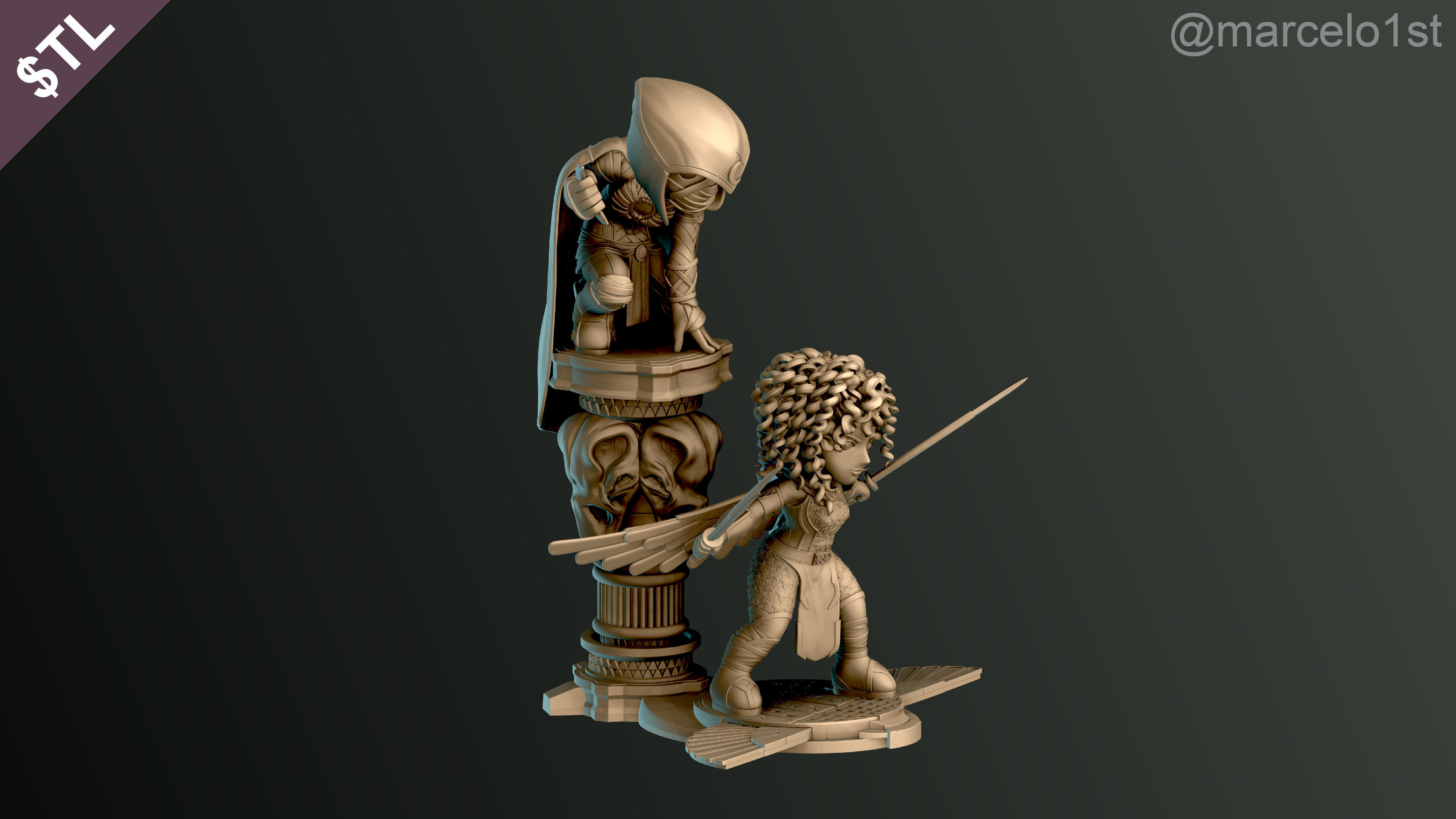 SIMPLES - Diorama Moon Knight and Scarlet Scarab 3D print model_20