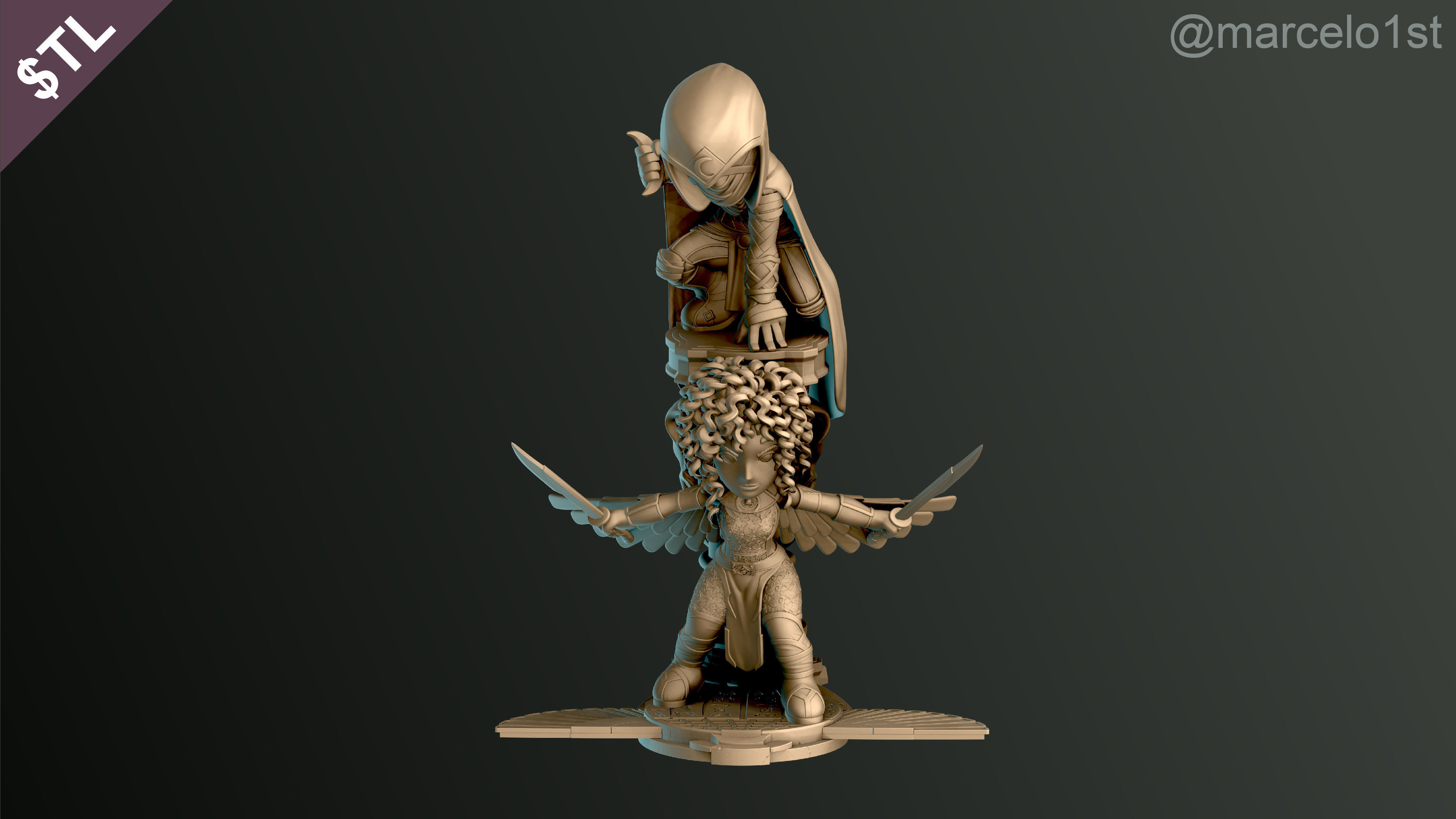 SIMPLES - Diorama Moon Knight and Scarlet Scarab 3D print model_24