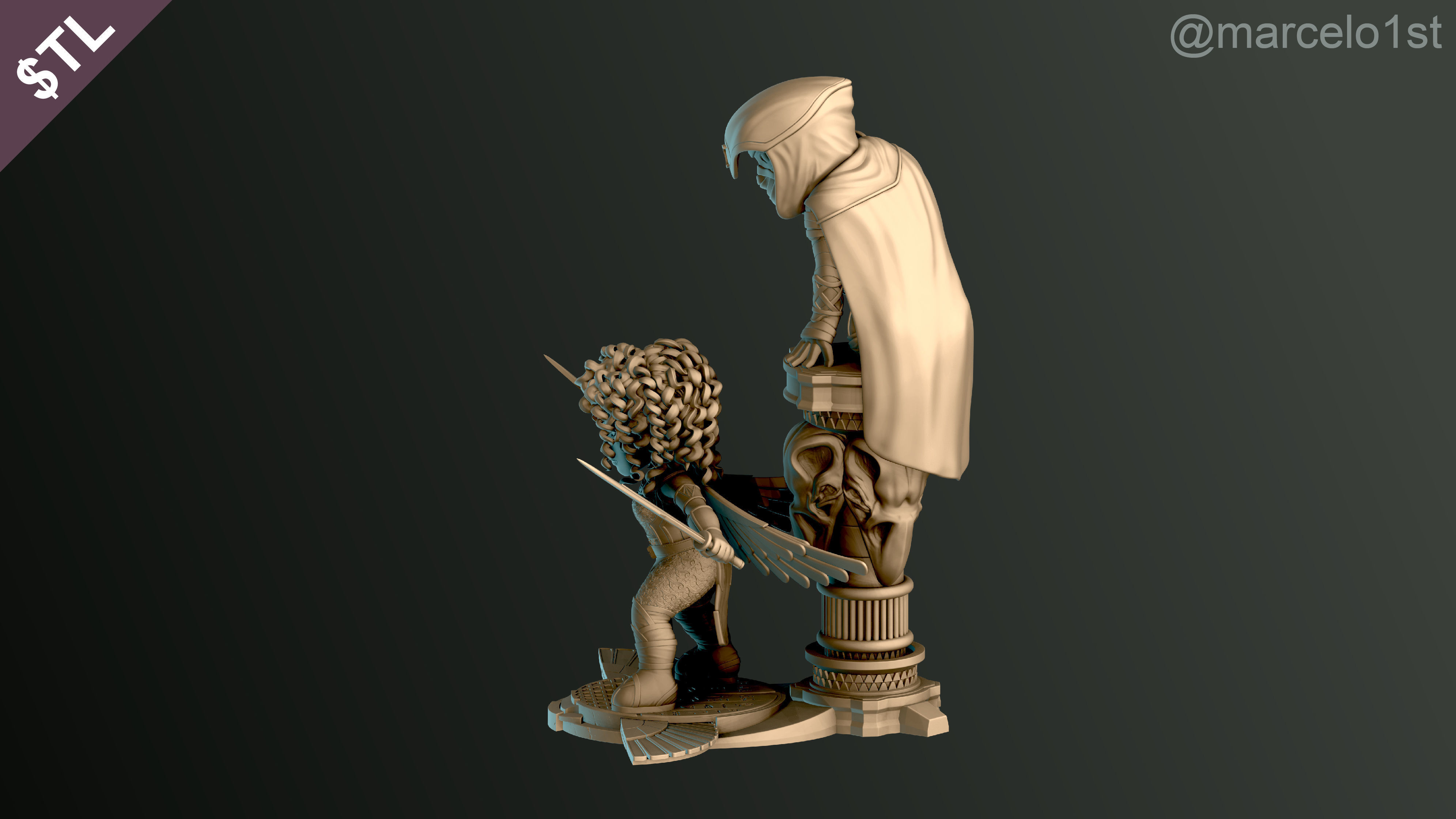 SIMPLES - Diorama Moon Knight and Scarlet Scarab 3D print model_12