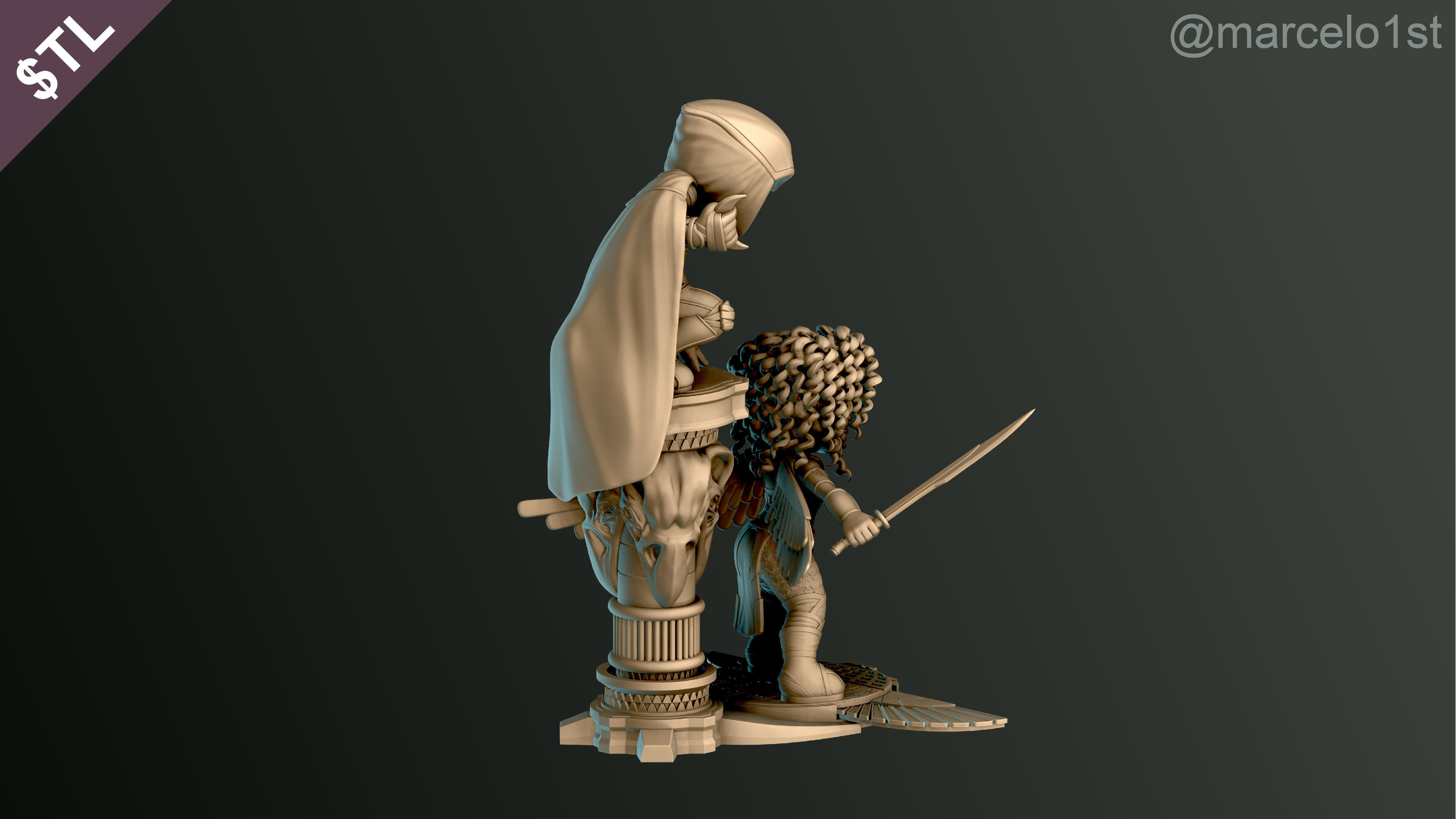 SIMPLES - Diorama Moon Knight and Scarlet Scarab 3D print model_17