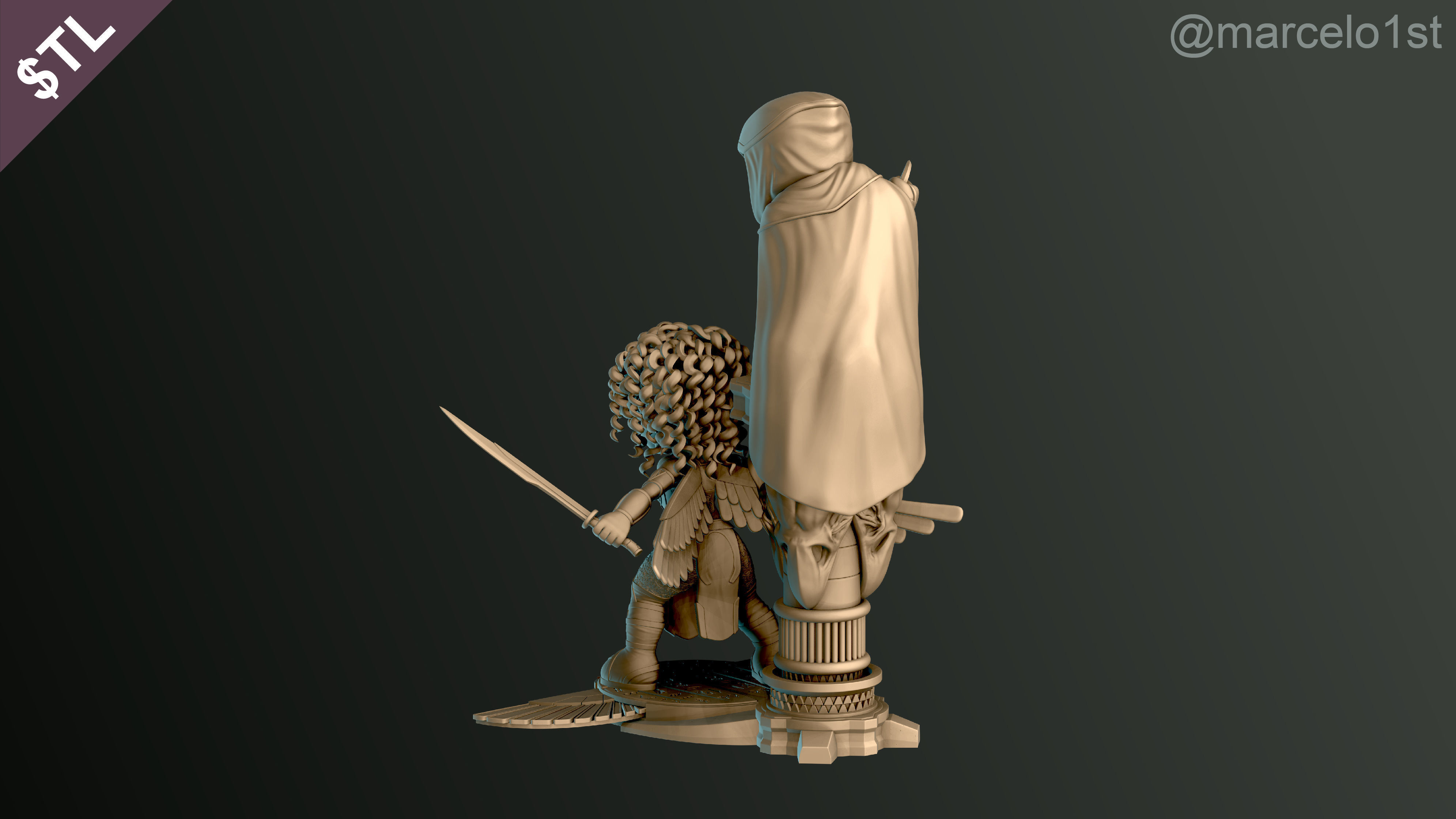 SIMPLES - Diorama Moon Knight and Scarlet Scarab 3D print model_14