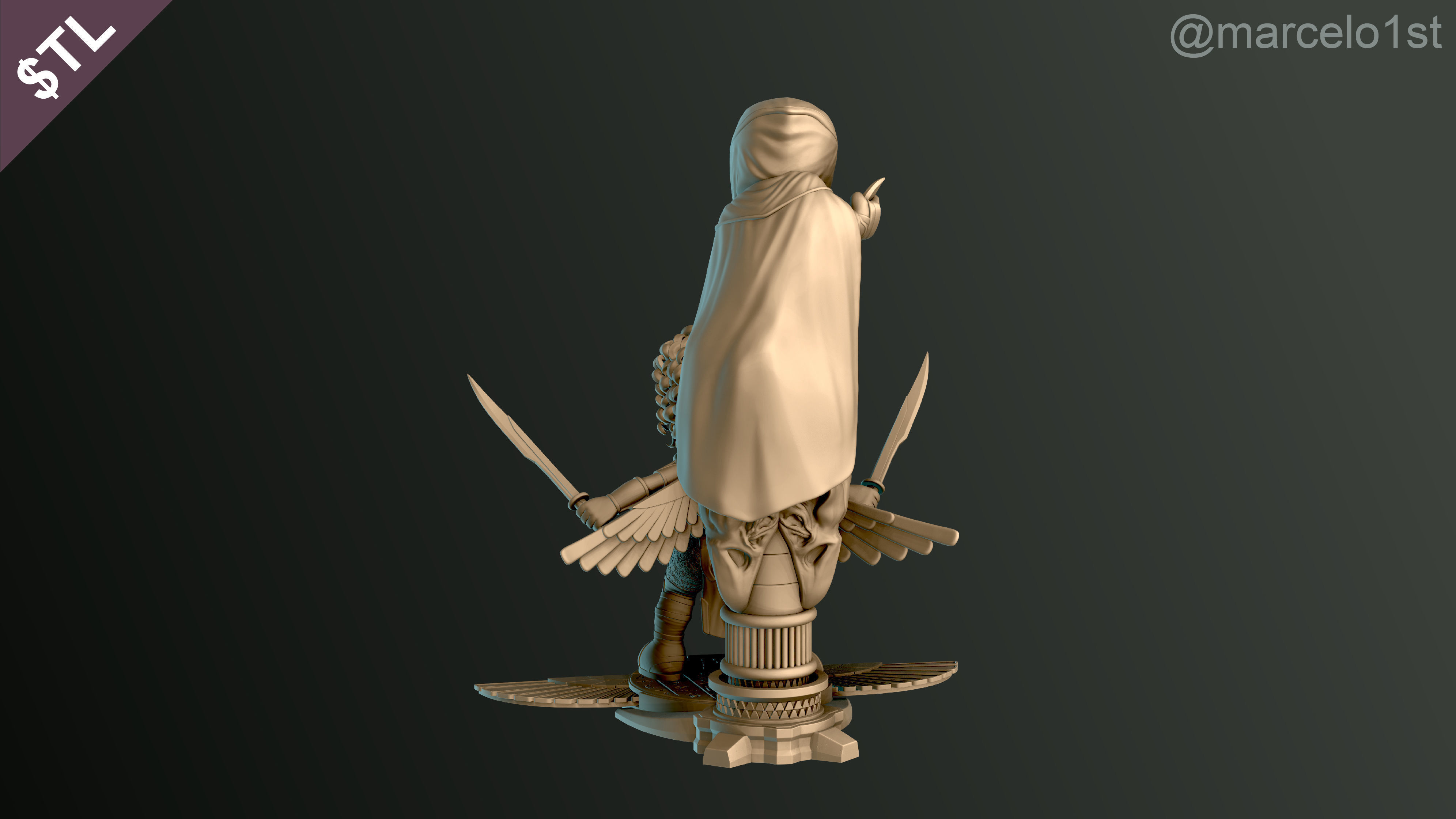 SIMPLES - Diorama Moon Knight and Scarlet Scarab 3D print model_15