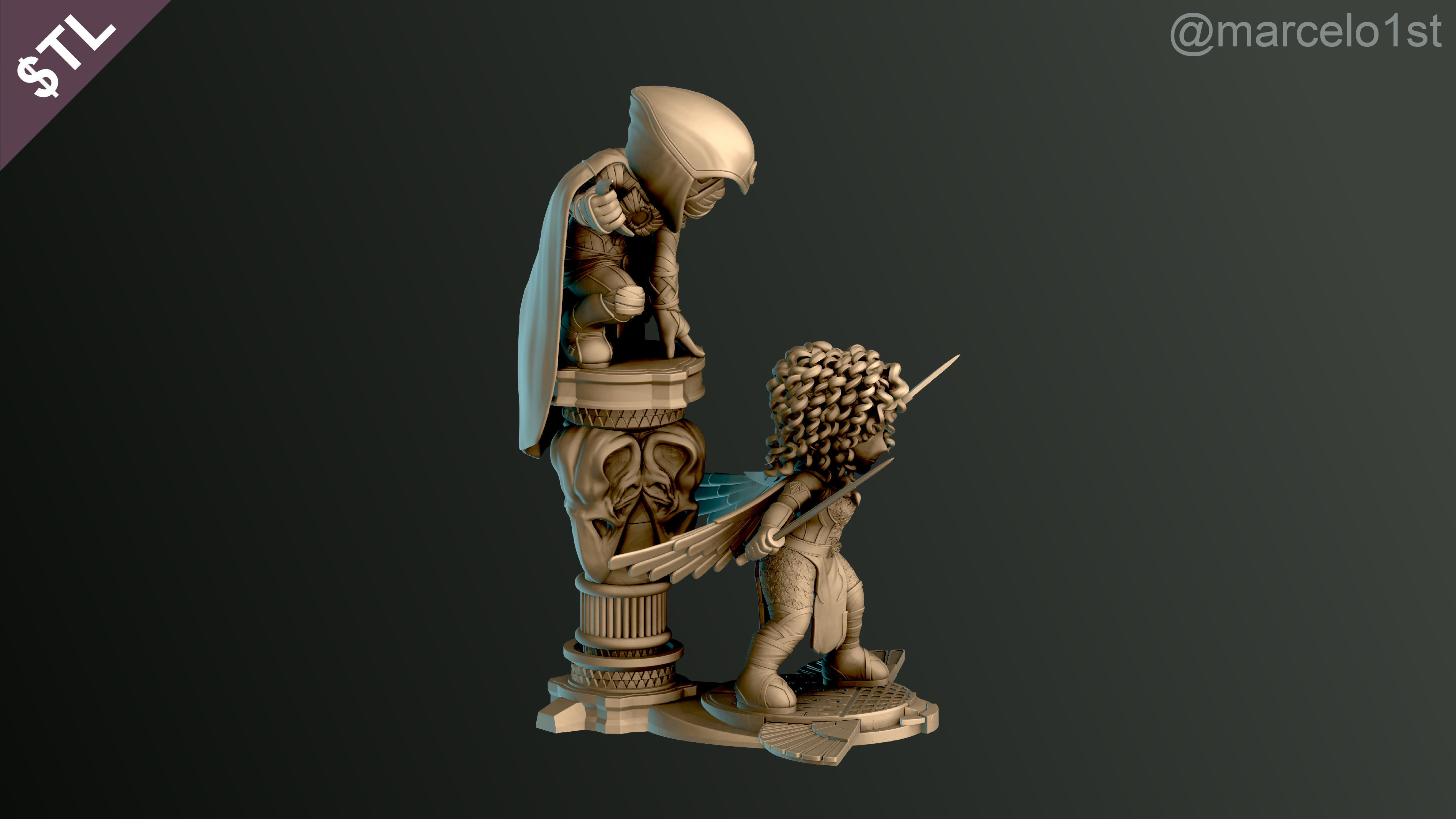 SIMPLES - Diorama Moon Knight and Scarlet Scarab 3D print model_19